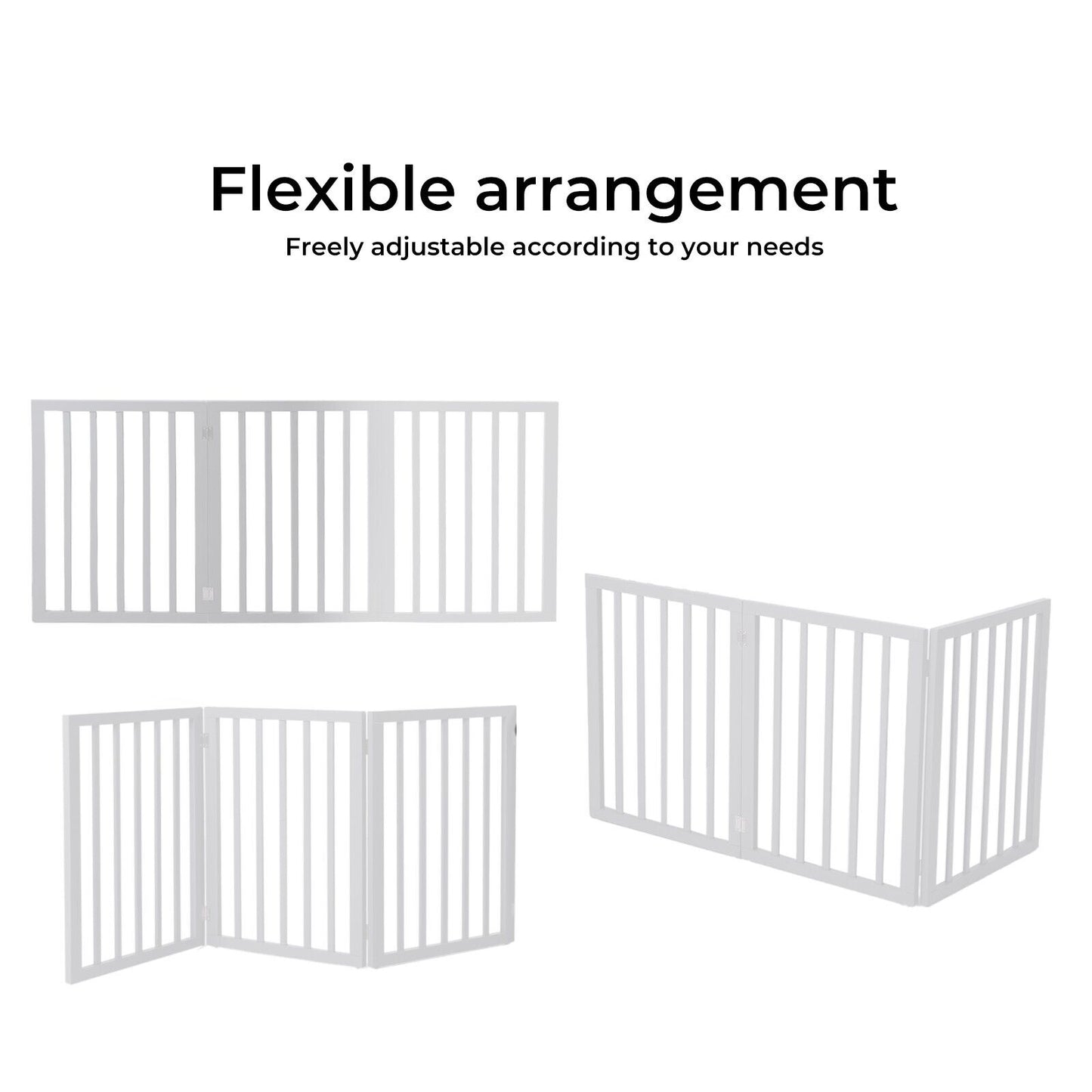 Skylos Pet Gate Wooden Dog Fence Baby Safety Barrier Indoor Stairway Doorway