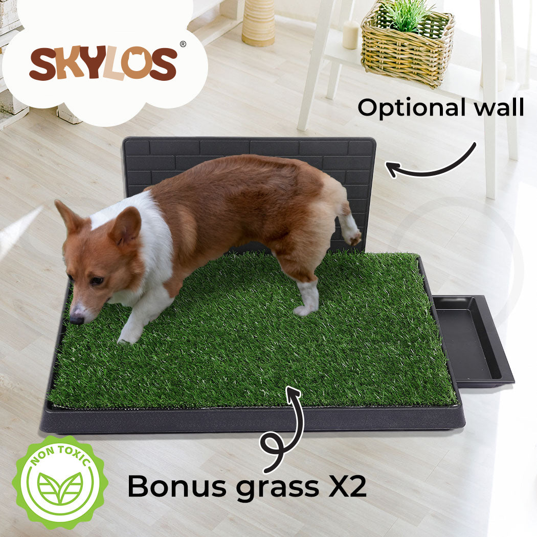 Skylos Indoor Dog Pet Grass Potty Training Portable Toilet Pad Tray Mat Jumbo