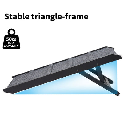 Skylos Folding Dog Ramp 90cm Pet Stair for Bed Sofa 33-45cm Height Adjustable