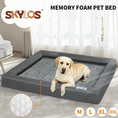 Skylos Pet Dog Calming Bed Memory Foam Orthopedic Removable Cover Extra Large