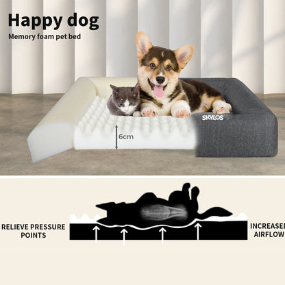 Skylos Pet Dog Calming Bed Memory Foam Orthopedic Removable Cover Extra Large