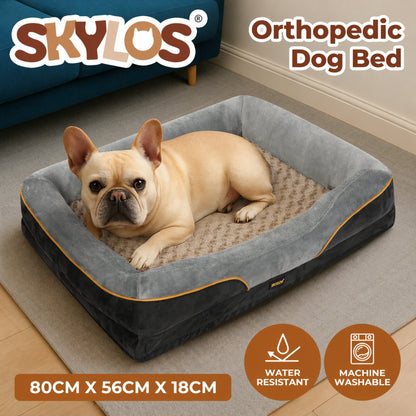 Skylos Dog Bed Orthopaedic Pet Cushion Washable Puppy Mattress Non Slip Washable