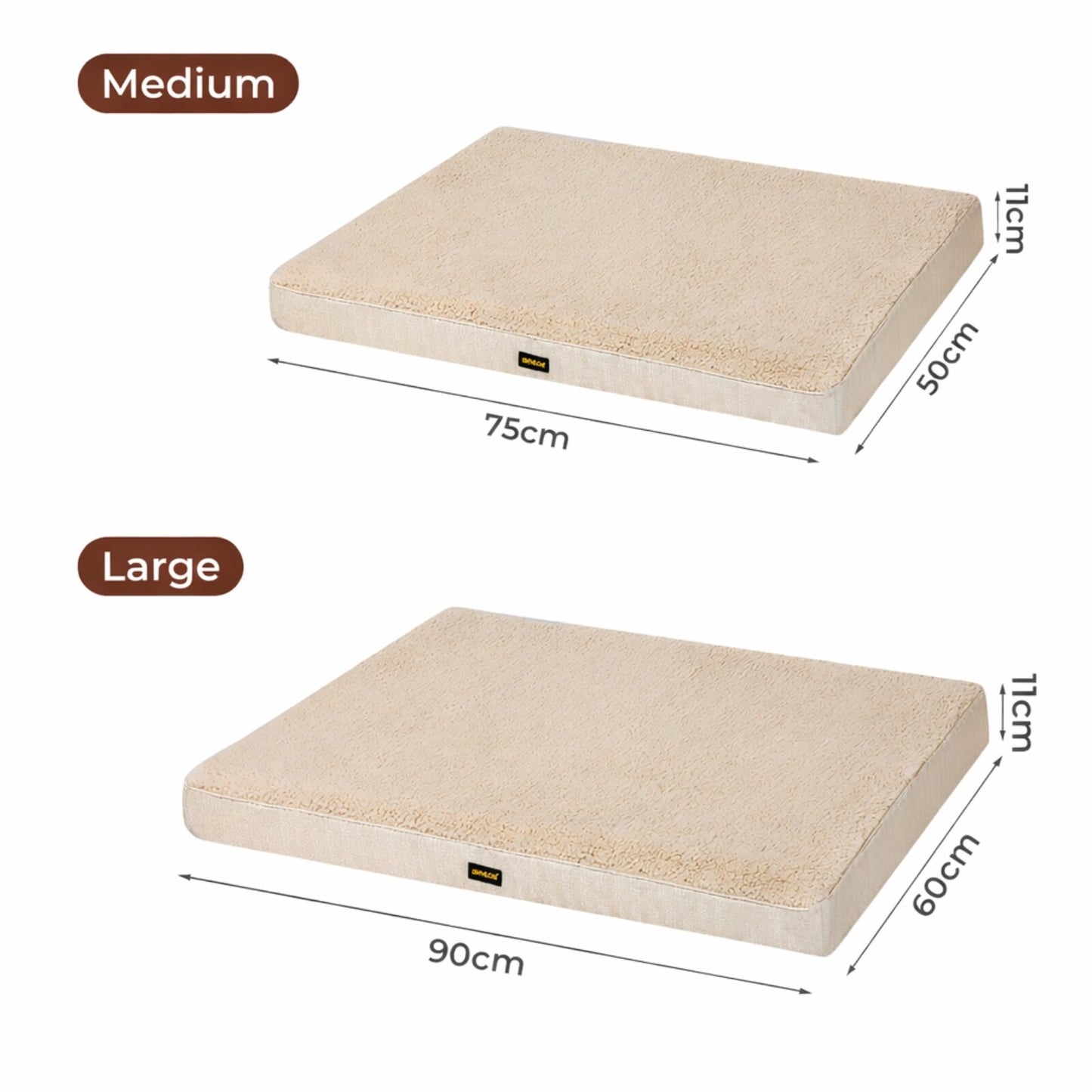 Skylos Pet Bed Orthopaedic Sherpa Fleece Soft Dog Crate Cushion Mat Washable