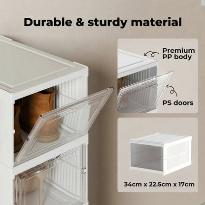 Levede Shoe Box Foldable Home Shoe Shelf Ventilated Storage Organizer 6 Pcs