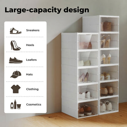Levede Shoe Box Foldable Home Shoe Shelf Ventilated Storage Organizer 6 Pcs