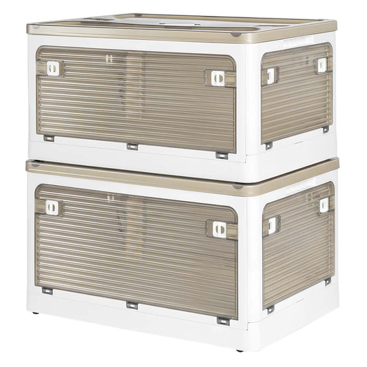 Levede 2x Folding Storage Container Stackable Plastic Clothes Toy Organizer Box