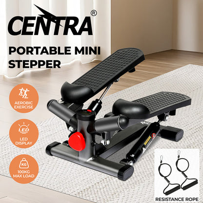 Centra Mini Stepper Adjustable Resistance Rope Aerobic Step Trainer Fitness
