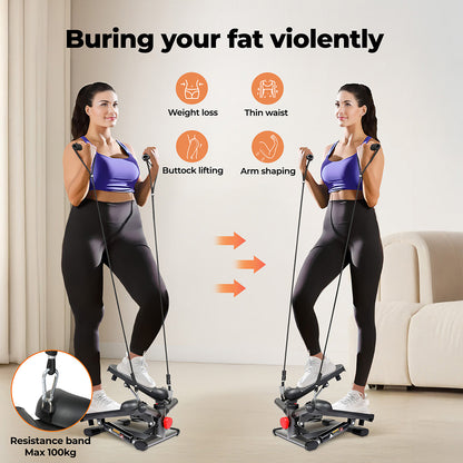 Centra Mini Stepper Adjustable Resistance Rope Aerobic Step Trainer Fitness