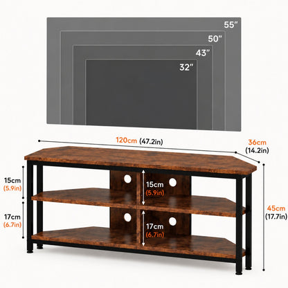 Levede Corner TV Stand 55" LED Cabinet Storage Shelves Remote Cable Management