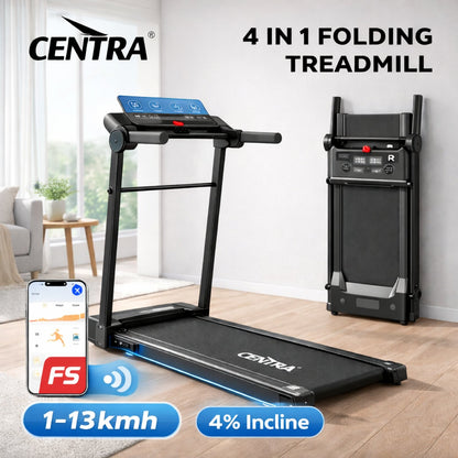 Centra Folding Treadmill for Home Incline Running Machine Walking Pad Bluetooth